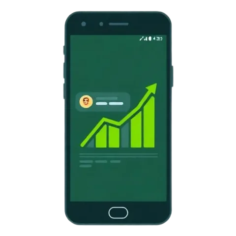 Phone with growth chart